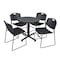 Kobe Kobe Round Table & Chair Set, Wood, Metal, Polypropylene Top, Grey TKB30RNDGY44BK - alternate 1